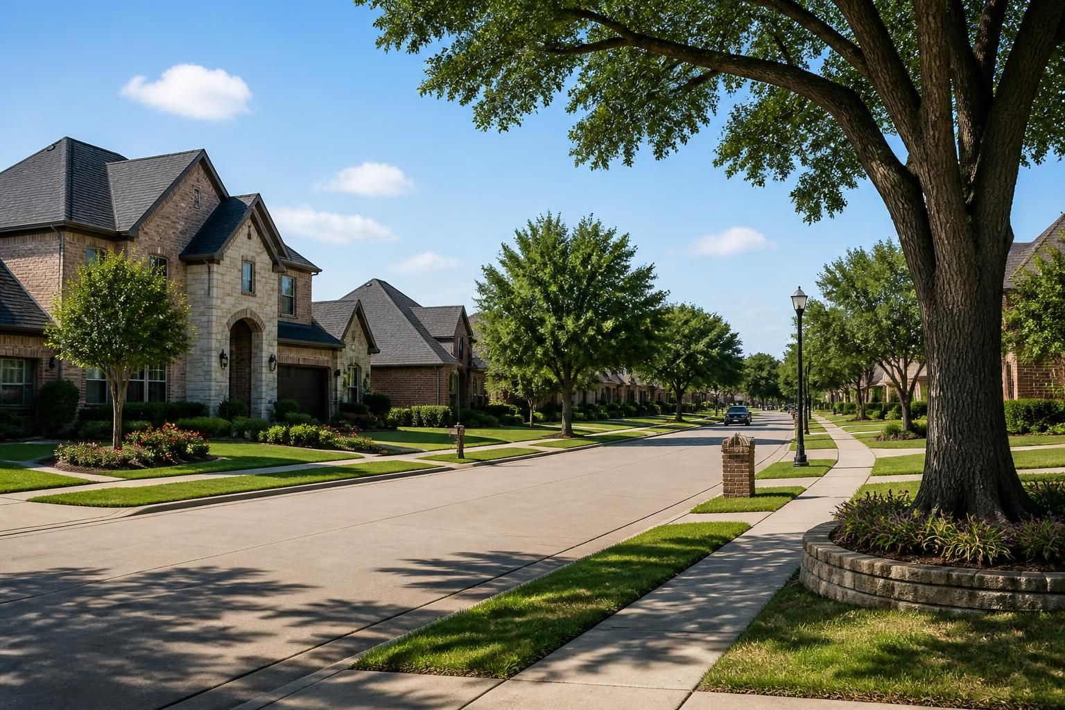 A tidy residential neighborhood in Garland, Texas